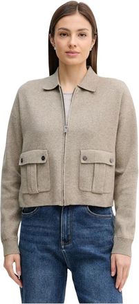 DKNY Wolmix Vest - Dames - Vesten - Beige - S - Wol - Truien & Vesten
