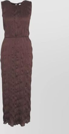 Staud maxi dress pleated texture keyhole back drawstring