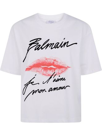 Balmain Ss Balmain Kiss Print T-Shirt