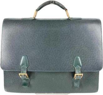 Louis Vuitton Pre-owned Handbags, female, Green, Size: ONE SIZE Pre-owned Taiga Briefcase