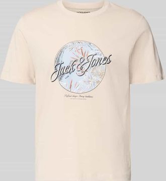 Jack & Jones Jack & Jones T-Shirt mit Rundhalsausschnitt Modell HONOLULU in Beige, Gr&ouml;&szlig;e XXL