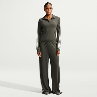 Nike Womens SKIMS Stretch Knit Oversized Wide-Leg Pants in Grey | IV6655-080