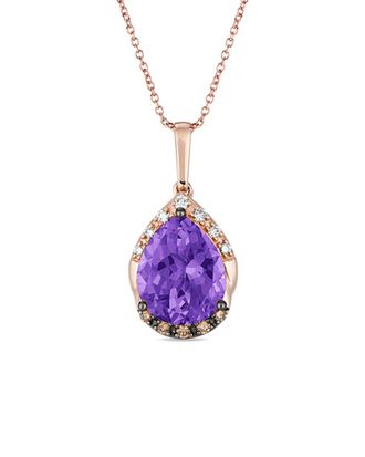 Le Vian Grape Amethyst 14K Rose Gold 2.86 Ct. Tw. Diamond & Amethyst Pendant