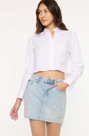 Kancan Izra Mid Rise Skirt in Light Wash at Nordstrom, Size 29