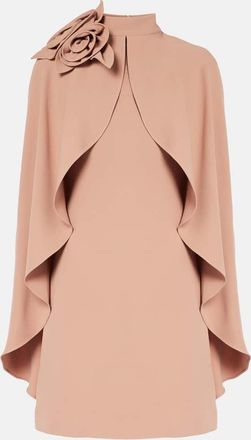 Elie Saab Floral-applique ruffled cady minidress