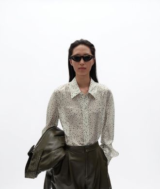 Bottega Veneta Camicia in seta con stampa - Bianco - Donna - 38