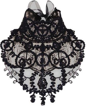 Anne Fontaine Embroidered Sequin Lace Collar in Black at Nordstrom, Size One Size Uk