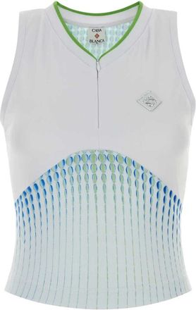 Casablanca Tennis Printed Racer Top - Dames - Sportshirts - Veelkleurig - M - Polyester - Fitness