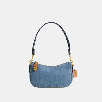 Coach Womens Denim Swinger 20 - Dark Blue - One Size