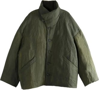 Ziggy Chen Giacca con scollo a imbuto - Verde