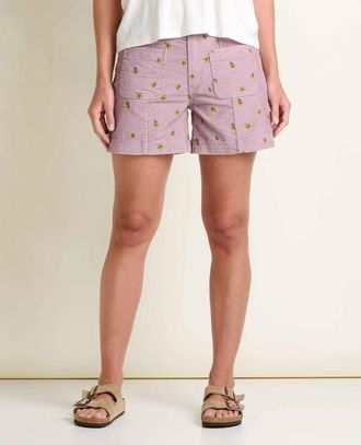Toad & Co Womens Coaster Cord Short in Faded Lilac Embroidery at Nordstrom, Size 18
