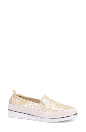 Ron White Nellaya Avara Croc Embossed Sneaker in Oyster at Nordstrom, Size 10-10.5Us