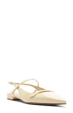 Alexandre Birman Tita Pointed Toe Slingback Flat in Creamy at Nordstrom, Size 10.5