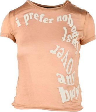 Diesel Modal Cashmere Blend T-shirt - Dames - T-shirts - Beige - M - Kasjmier - Tops