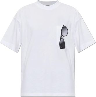 Moschino T-shirt met zak - Dames - T-shirts - Wit - XS - Katoen - Tops