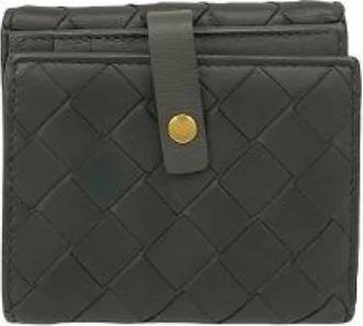 Bottega Veneta Pre-owned Wallets, female, Gray, Size: ONE SIZE Pre-owned Leather Wallet