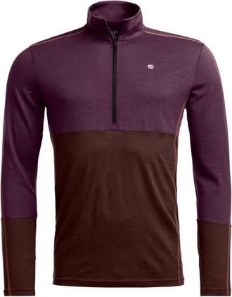 Ortovox 185 RockNWool Zip Neck Merinounterwäsche für Herren | lila/braun