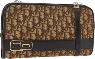 Dior Pre-owned Vintage Trotter Canvas Shoulder Bag - Dames - Vintage Schoudertas - Beige - ONE Size - Vintage