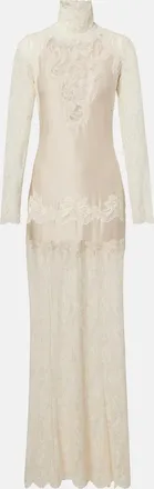 Paco Rabanne Lace and satin maxi dress