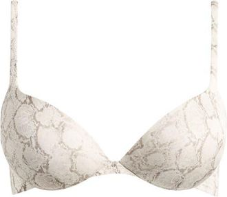 SKIMS Ultimate Teardrop Underwire Push-Up Bra in Stone Pastel Snake Print at Nordstrom, Size 32C