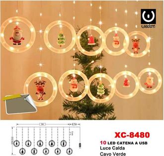 Trade Shop Trade Shop - Tenda Luminosa Natalizia 100 Led Catena A Usb Luce Calda Cavo Verde Xc-8480