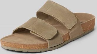 Jack & Jones Jack & Jones Sandalette aus Kalbsleder Modell MALTA in Oliv, Gr&ouml;&szlig;e 40