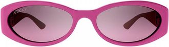 Gucci Pink Mirrror Gradient Oval Ladies Sunglasses GG1660S 003 54
