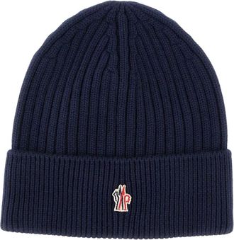 Moncler Accessoires, Heren, Blauw, ONE Size, Wol, K2097 Beanie