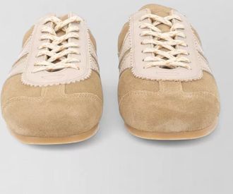 Dries Van Noten suede sneakers round toe rubber sole panels