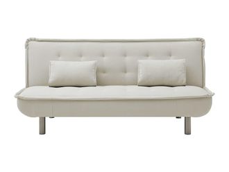 VENTE-UNIQUE.COM Sof&aacute; cama microfibra 3 plazas beige 190x96cm