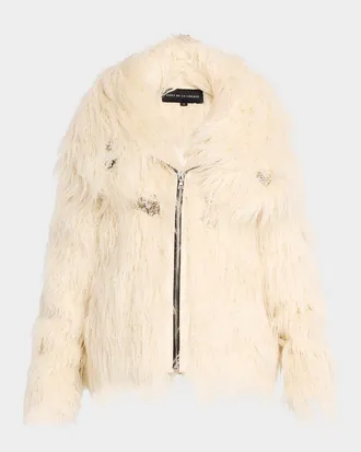 Co&ucirc;t de la Libert&eacute; Cory Embellished Faux Fur Coat