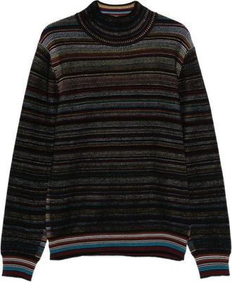 Paul Smith Fitted High-Neck Multicolour Stripe Paul Smith Sweater