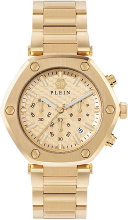 Philipp Plein Hexagon Chrono Gouden Horloge - Heren - Horloges - Geel - ONE Size - Accessoires