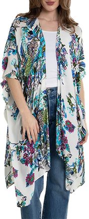 Saachi Floral Print Ruana in White at Nordstrom Rack