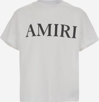 Amiri Boys Cotton T-Shirt With Logo Print White T-Shirts And Polos