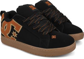 DC Sneaker DC SHOES Court Graffik, Herren, Gr. 9(42), schwarz (schwarz, braun, gum), 57.05% Leder, 28.2% Synthetikmaterial, 13.87% Polyester, 0.88% Texti