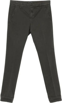 Dondup Broeken, Heren, Groen, W33, Katoen, Slim Chino Broek met Achterzakken