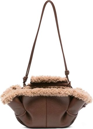 Hereu leather shearling tote bag - women - Calf Leather/Calf Leather/Sheep Skin/Shearling - One Size - Brown