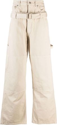 Off-white belted wide-leg trousers - men - Cotton/Cotton - S - Neutrals