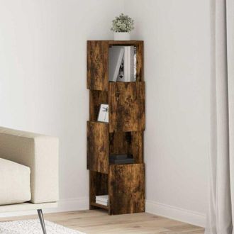 vidaXL vidaXL Mobile angolare Rovere fum&eacute; 25,5x25x102cm Legno multistrato