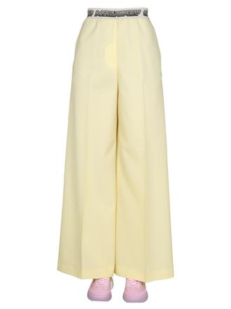 Stella McCartney Wide Leg Wool Trousers - Yellow