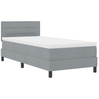 vidaXL Vidaxl - Cama Tipo Box Spring Con Colch&oacute;n Gris Claro 90 X 200 Cm Tela