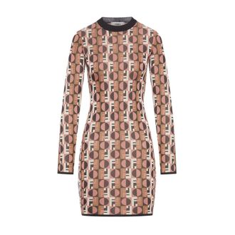 Fendi Short Dresses, female, Multicolor, Size: 2XS Viscose Jacquard Dress