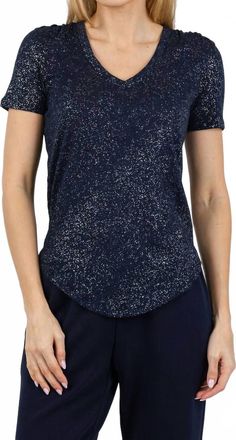 ATM Anthony Thomas Melillo Classic V-Neck Tee In Obsidian Silver