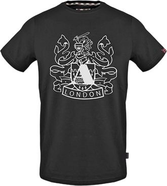 Aquascutum Unisex Grafisch Logo T-shirt voor volwassenen (Zwart)