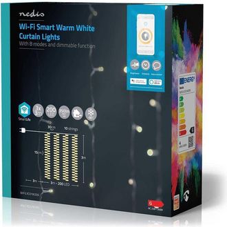Nedis Led Decorativo Smartlife Cortina Wi-fi Blan