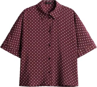 OPUS Farise Polkadot - Dames - Blouses & Shirts - Rood - Maat: M Modal