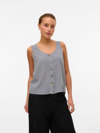 Vero Moda Blusentop VERO MODA VMBUMPY SL SHIRT WVN GA NOOS, Damen, Gr. S, weiss (india ink stripes:snow wei&szlig;), Web, Obermaterial: 100% Viskose, gestreift, regul