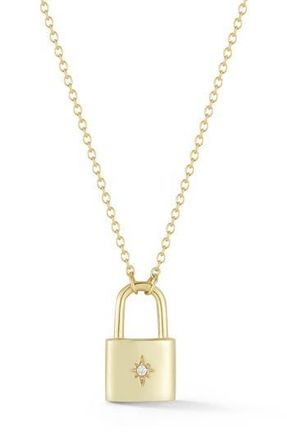 Glaze Jewelry Cubic Zirconia Star Padlock Pendant Necklace in Gold at Nordstrom Rack