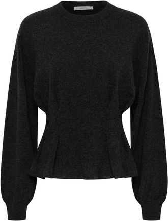 Gestuz Gzmanzi Taille Pullover - Dames - Ronde hals truien - Grijs - S - Wol - Truien & Vesten